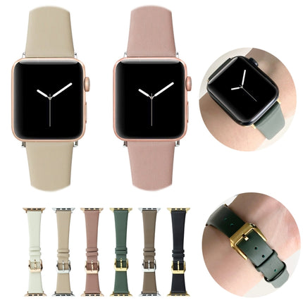 Silk Leather Watch Band, For Apple Watch Series 8&7 41mm / SE 2&6&SE&5&4 40mm, For Apple Watch Ultra 49mm / Series 8&7 45mm / SE 2&6&SE&5&4 44mm - DealBuddy