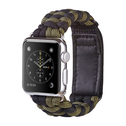 Paracord Plain Weave Hook And Loop Fastener Nylon Watch Band, For Apple Watch Series 8&7 41mm / SE 2&6&SE&5&4 40mm, For Apple Watch Ultra 49mm / Series 8&7 45mm / SE 2&6&SE&5&4 44mm - DealBuddy