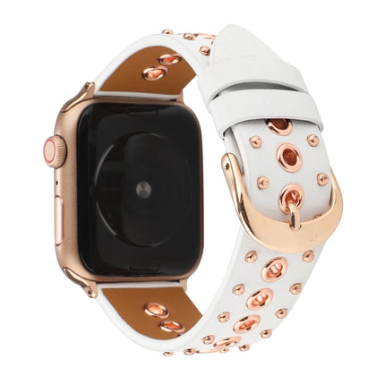 Punk Rivet Genuine Leather Watch Band, For Apple Watch Series 7 41mm / 6 & SE & 5 & 4 40mm, For Apple Watch Ultra 49mm / Series 8&7 45mm / SE 2&6&SE&5&4 44mm - DealBuddy
