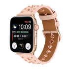 Punk Rivet Genuine Leather Watch Band, For Apple Watch Series 7 41mm / 6 & SE & 5 & 4 40mm, For Apple Watch Ultra 49mm / Series 8&7 45mm / SE 2&6&SE&5&4 44mm - DealBuddy