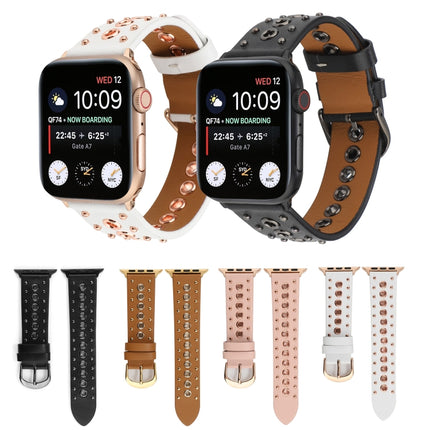 Punk Rivet Genuine Leather Watch Band, For Apple Watch Series 7 41mm / 6 & SE & 5 & 4 40mm, For Apple Watch Ultra 49mm / Series 8&7 45mm / SE 2&6&SE&5&4 44mm - DealBuddy