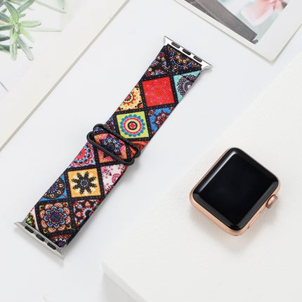 Ethnic Style Buckle Elastic Watch Band, For Apple Watch Series 7 41mm / 6 & SE & 5 & 4 40mm, For Apple Watch Ultra 49mm / Series 8&7 45mm / SE 2&6&SE&5&4 44mm - DealBuddy