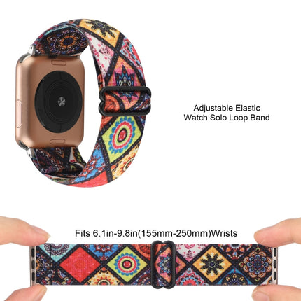 Ethnic Style Buckle Elastic Watch Band, For Apple Watch Series 7 41mm / 6 & SE & 5 & 4 40mm, For Apple Watch Ultra 49mm / Series 8&7 45mm / SE 2&6&SE&5&4 44mm - DealBuddy