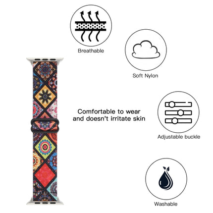 Ethnic Style Buckle Elastic Watch Band, For Apple Watch Series 7 41mm / 6 & SE & 5 & 4 40mm, For Apple Watch Ultra 49mm / Series 8&7 45mm / SE 2&6&SE&5&4 44mm - DealBuddy