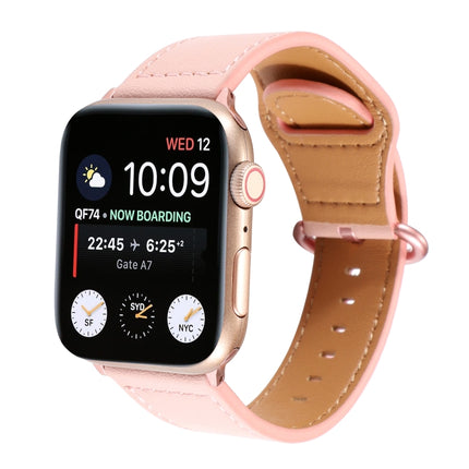 Solid Color Genuine Leather Watchband, For Apple Watch Series 7 41mm / 6 & SE & 5 & 4 40mm / 3 & 2 & 1 38mm, For Apple Watch Series 7 45mm / 6 & SE & 5 & 4 44mm / 3 & 2 & 1 42mm - DealBuddy