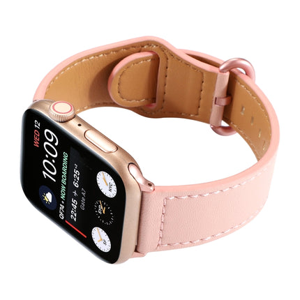 Solid Color Genuine Leather Watchband, For Apple Watch Series 7 41mm / 6 & SE & 5 & 4 40mm / 3 & 2 & 1 38mm, For Apple Watch Series 7 45mm / 6 & SE & 5 & 4 44mm / 3 & 2 & 1 42mm - DealBuddy