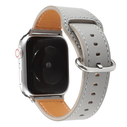 Solid Color Genuine Leather Watchband, For Apple Watch Series 7 41mm / 6 & SE & 5 & 4 40mm / 3 & 2 & 1 38mm, For Apple Watch Series 7 45mm / 6 & SE & 5 & 4 44mm / 3 & 2 & 1 42mm - DealBuddy