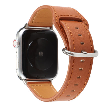 Solid Color Genuine Leather Watchband, For Apple Watch Series 7 41mm / 6 & SE & 5 & 4 40mm / 3 & 2 & 1 38mm, For Apple Watch Series 7 45mm / 6 & SE & 5 & 4 44mm / 3 & 2 & 1 42mm - DealBuddy