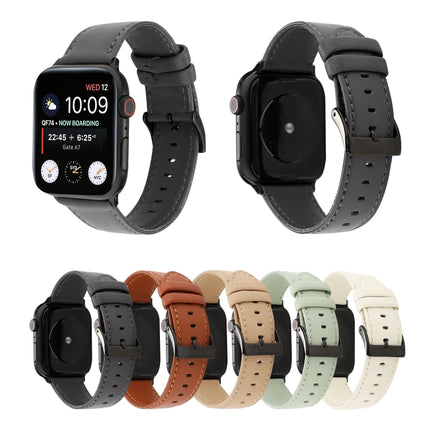 Cowhide Texture Leather Watchband, For Apple Watch Series 8&7 41mm / SE 2&6&SE&5&4 40mm / 3&2&1 38mm, For Apple Watch Series 7 45mm / 6 & SE & 5 & 4 44mm / 3 & 2 & 1 42mm, For Apple Watch Series 7 41mm / 6 & SE & 5 & 4 40mm / 3 & 2 & 1 38mm            ... - DealBuddy