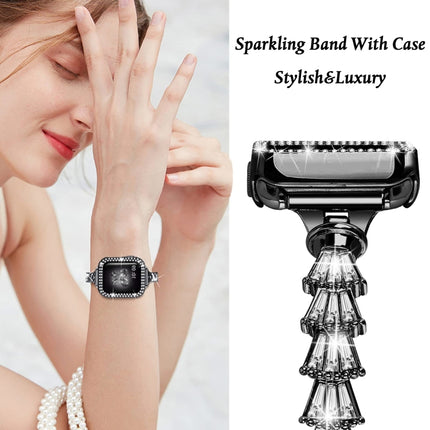 Full Diamond Crown Metal Watch Band, For Apple Watch Series 8&7 45mm / SE 2&6&SE&5&4 44mm, For Apple Watch Series 8&7 41mm / SE 2&6&SE&5&4 40mm - DealBuddy