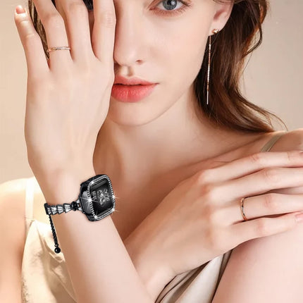 Full Diamond Crown Metal Watch Band