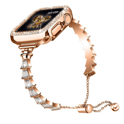 Full Diamond Crown Metal Watch Band