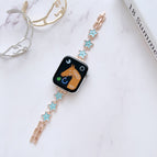 For Apple Watch Series 8&7 45mm / SE 2&6&SE&5&4 44mm / Starfish Blue Rose