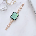 For Apple Watch Series 8&7 45mm / SE 2&6&SE&5&4 44mm / Pearl Flower Rose