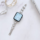 For Apple Watch Series 8&7 41mm / SE 2&6&SE&5&4 40mm / Heart Silver