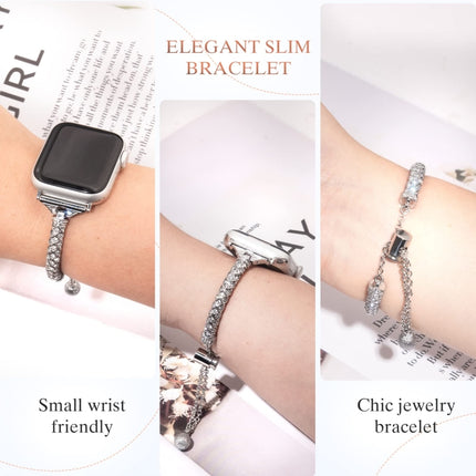 Full Diamond Metal Bracelet Watch Band, For Apple Watch Series 8&7 45mm / SE 2&6&SE&5&4 44mm, For Apple Watch Series 8&7 41mm / SE 2&6&SE&5&4 40mm - DealBuddy