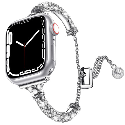 Full Diamond Metal Bracelet Watch Band, For Apple Watch Series 8&7 45mm / SE 2&6&SE&5&4 44mm, For Apple Watch Series 8&7 41mm / SE 2&6&SE&5&4 40mm - DealBuddy