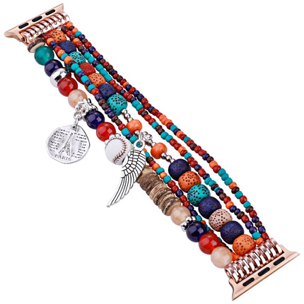Beaded Posey Wings Bracelet Watch Band, For Apple Watch Series 8&7 45mm / SE 2&6&SE&5&4 44mm, For Apple Watch Series 8&7 41mm / SE 2&6&SE&5&4 40mm - DealBuddy