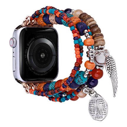 Beaded Posey Wings Bracelet Watch Band, For Apple Watch Series 8&7 45mm / SE 2&6&SE&5&4 44mm, For Apple Watch Series 8&7 41mm / SE 2&6&SE&5&4 40mm - DealBuddy