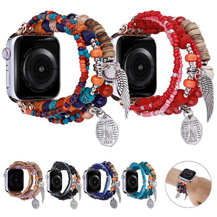 Beaded Posey Wings Bracelet Watch Band, For Apple Watch Series 8&7 45mm / SE 2&6&SE&5&4 44mm, For Apple Watch Series 8&7 41mm / SE 2&6&SE&5&4 40mm - DealBuddy