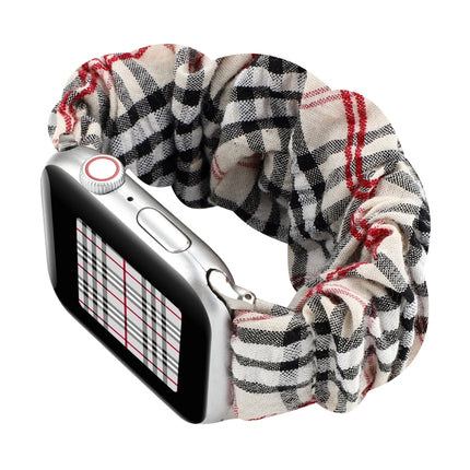 Plaid Flower Pattern Cloth Hair Ring Watchband, For Apple Watch Ultra 49mm / Series 8&7 45mm / SE 2&6&SE&5&4 44mm / 3&2&1 42mm, For Apple Watch Series 8&7 41mm / SE 2&6&SE&5&4 40mm / 3&2&1 38mm                                                           ... - DealBuddy