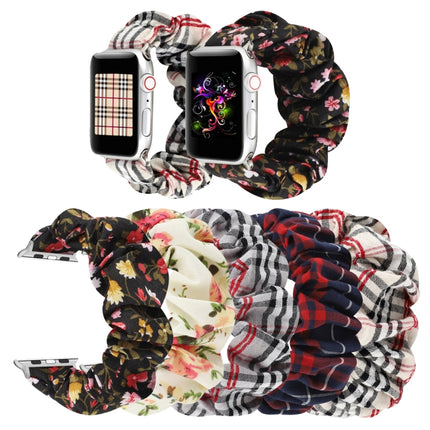 Plaid Flower Pattern Cloth Hair Ring Watchband, For Apple Watch Ultra 49mm / Series 8&7 45mm / SE 2&6&SE&5&4 44mm / 3&2&1 42mm, For Apple Watch Series 8&7 41mm / SE 2&6&SE&5&4 40mm / 3&2&1 38mm                                                           ... - DealBuddy