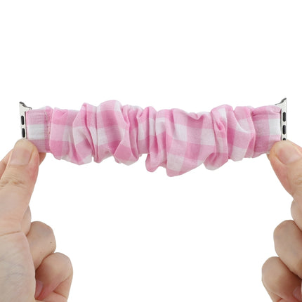 Plaid Pattern Cloth + Stainless Steel Hair Ring Watchband - DealBuddy