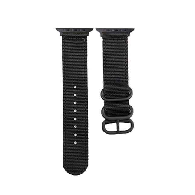 Black Buckle Canvas Watch Band, For Apple Watch Series 8&7 41mm, For Apple Watch Series 8&7 45mm - DealBuddy