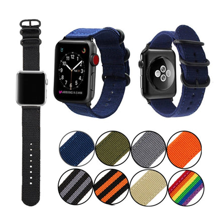 Black Buckle Canvas Watch Band, For Apple Watch Series 8&7 41mm, For Apple Watch Series 8&7 45mm - DealBuddy