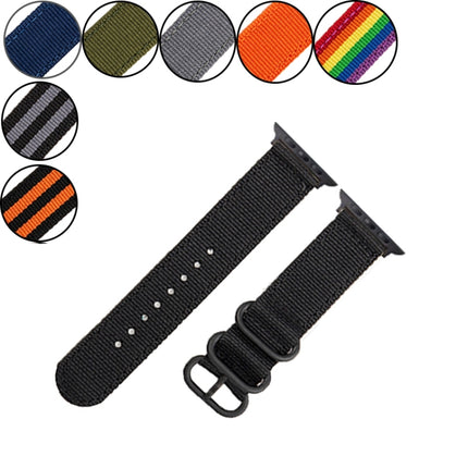 Black Buckle Canvas Watch Band, For Apple Watch Series 8&7 41mm, For Apple Watch Series 8&7 45mm - DealBuddy