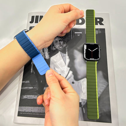 Smart Magnetic Silicone Watch Band, For Apple Watch Series 8&7 41mm, For Apple Watch Series 8&7 45mm - DealBuddy