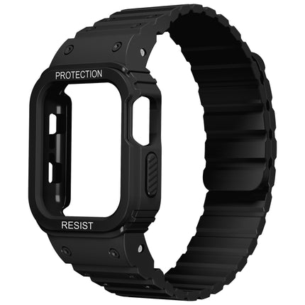 Silicone Integrated Frame Watch Band, For Apple Watch Series 8&7 41mm / SE 2&6&SE&5&4 40mm, For Apple Watch Ultra 49mm, For Apple Watch Series 8&7 45mm / SE 2&6&SE&5&4 44mm - DealBuddy