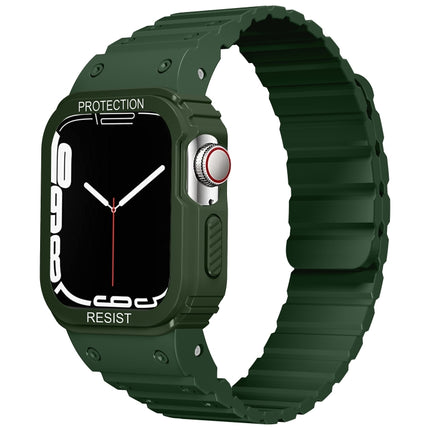 Silicone Integrated Frame Watch Band, For Apple Watch Series 8&7 41mm / SE 2&6&SE&5&4 40mm, For Apple Watch Ultra 49mm, For Apple Watch Series 8&7 45mm / SE 2&6&SE&5&4 44mm - DealBuddy