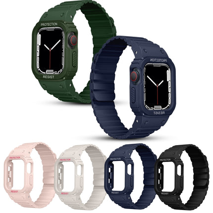 Silicone Integrated Frame Watch Band, For Apple Watch Series 8&7 41mm / SE 2&6&SE&5&4 40mm, For Apple Watch Ultra 49mm, For Apple Watch Series 8&7 45mm / SE 2&6&SE&5&4 44mm - DealBuddy