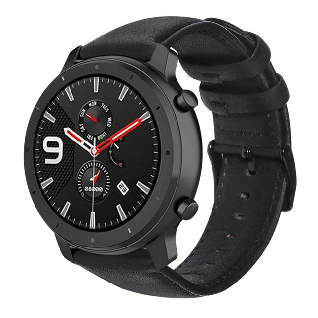 Oil Wax Genuine Leather Watch Band, For Amazfit GTR 47mm / Pace / Stratos, For Amazfit 2 Stratos, For Ticwatch Pro / E2 / S2, For Pebble Gen 1, For Pebble Time - DealBuddy