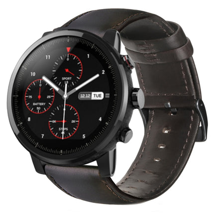 Oil Wax Genuine Leather Watch Band, For Amazfit GTR 47mm / Pace / Stratos, For Amazfit 2 Stratos, For Ticwatch Pro / E2 / S2, For Pebble Gen 1, For Pebble Time - DealBuddy