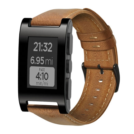 Oil Wax Genuine Leather Watch Band, For Amazfit GTR 47mm / Pace / Stratos, For Amazfit 2 Stratos, For Ticwatch Pro / E2 / S2, For Pebble Gen 1, For Pebble Time - DealBuddy