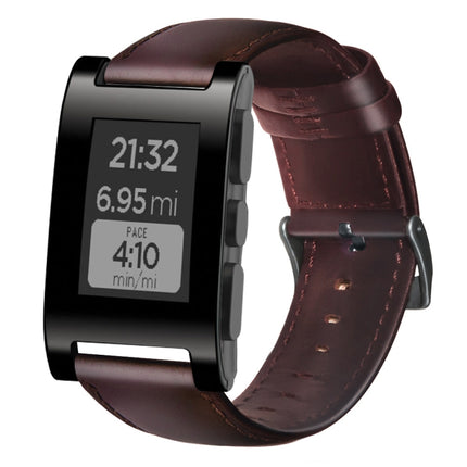 Oil Wax Genuine Leather Watch Band, For Amazfit GTR 47mm / Pace / Stratos, For Amazfit 2 Stratos, For Ticwatch Pro / E2 / S2, For Pebble Gen 1, For Pebble Time - DealBuddy