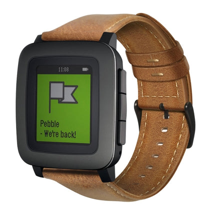 Oil Wax Genuine Leather Watch Band, For Amazfit GTR 47mm / Pace / Stratos, For Amazfit 2 Stratos, For Ticwatch Pro / E2 / S2, For Pebble Gen 1, For Pebble Time - DealBuddy