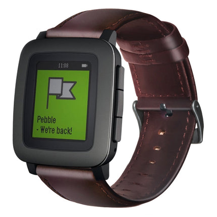 Oil Wax Genuine Leather Watch Band, For Amazfit GTR 47mm / Pace / Stratos, For Amazfit 2 Stratos, For Ticwatch Pro / E2 / S2, For Pebble Gen 1, For Pebble Time - DealBuddy