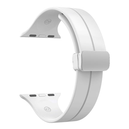 Magnetic Fold Clasp Silicone Watch Band, For Apple Watch Series 8&7 45mm, For Apple Watch Series 8&7 41mm - DealBuddy