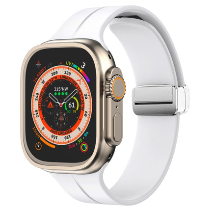 Magnetic Fold Clasp Silicone Watch Band, For Apple Watch Series 8&7 45mm, For Apple Watch Series 8&7 41mm - DealBuddy