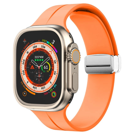 Magnetic Fold Clasp Silicone Watch Band, For Apple Watch Series 8&7 45mm, For Apple Watch Series 8&7 41mm - DealBuddy