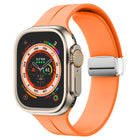 Magnetic Fold Clasp Silicone Watch Band, For Apple Watch Series 8&7 45mm, For Apple Watch Series 8&7 41mm - DealBuddy