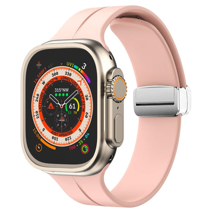 Magnetic Fold Clasp Silicone Watch Band, For Apple Watch Series 8&7 45mm, For Apple Watch Series 8&7 41mm - DealBuddy