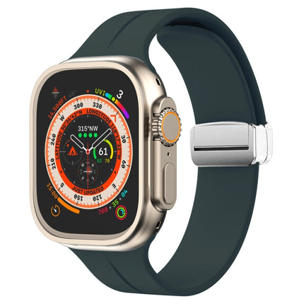 Magnetic Fold Clasp Silicone Watch Band, For Apple Watch Series 8&7 45mm, For Apple Watch Series 8&7 41mm - DealBuddy