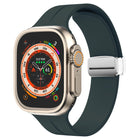 Magnetic Fold Clasp Silicone Watch Band, For Apple Watch Series 8&7 45mm, For Apple Watch Series 8&7 41mm - DealBuddy