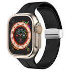 Magnetic Fold Clasp Silicone Watch Band, For Apple Watch Series 8&7 45mm, For Apple Watch Series 8&7 41mm - DealBuddy