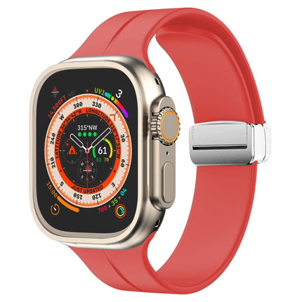 Magnetic Fold Clasp Silicone Watch Band, For Apple Watch Series 8&7 45mm, For Apple Watch Series 8&7 41mm - DealBuddy