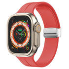 Magnetic Fold Clasp Silicone Watch Band, For Apple Watch Series 8&7 45mm, For Apple Watch Series 8&7 41mm - DealBuddy